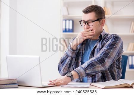 Young student studying over internet in telelearning concept