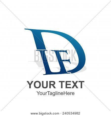 Initial Letter Dlf Logo Design Template Element Colored Blue For Business And Company Identity