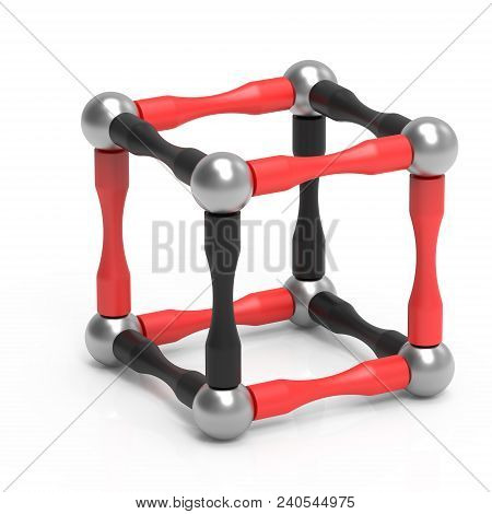 Children's Magnetic Toy In The Form Of A Cube. 3D Rendering.