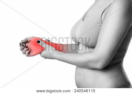 Pain In Hand, Joint Inflammation, Carpal Tunnel Syndrome Isolated On White Background