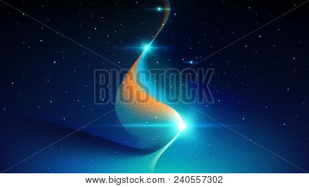 The Flow Of Abstract Energy In Outer Space, Energy Channel Flowing In The Universe, Against The Back