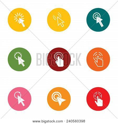 Clickthrough Icons Set. Flat Set Of 9 Clickthrough Vector Icons For Web Isolated On White Background