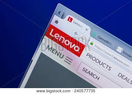 Ryazan, Russia - May 13, 2018: Lenovo Website On The Display Of Pc, Url - Lenovo.com