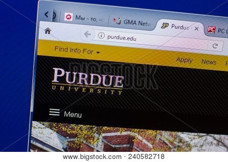 Ryazan, Russia - May 13, 2018: Purdue Website On The Display Of Pc, Url - Purdue.edu