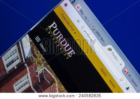 Ryazan, Russia - May 13, 2018: Purdue Website On The Display Of Pc, Url - Purdue.edu