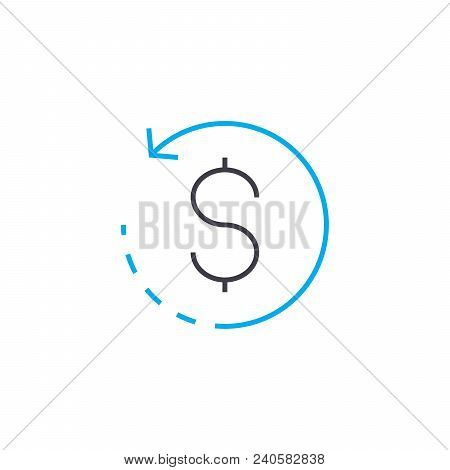 Money Circulation Vector Thin Line Stroke Icon. Money Circulation Outline Illustration, Linear Sign,