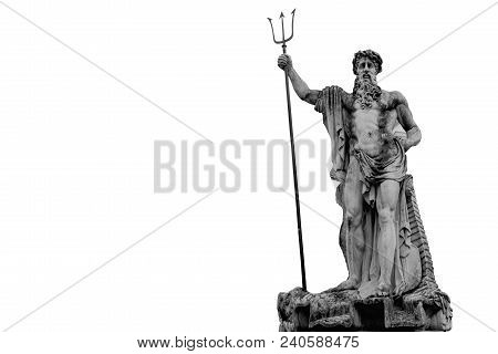 The Mighty God Of The Sea And Oceans Neptune (poseidon) The Ancient Statue.