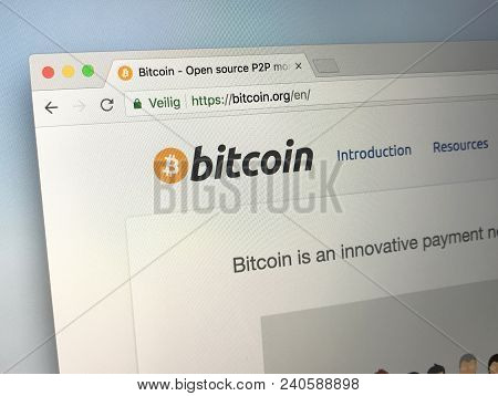 Amsterdam, Netherlands - May 13, 2018: Website Of Bitcoin (btc, Xbt),  Cryptocurrency And Worldwide 