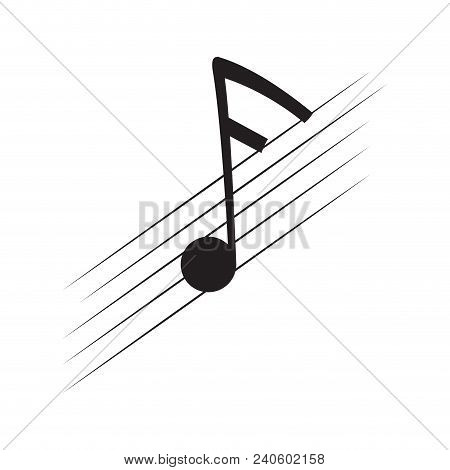 Isolated Sixteenth Note On A Pentagram. Vector Illustration Design
