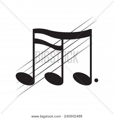 Isolated Sixteenth Note On A Pentagram. Vector Illustration Design