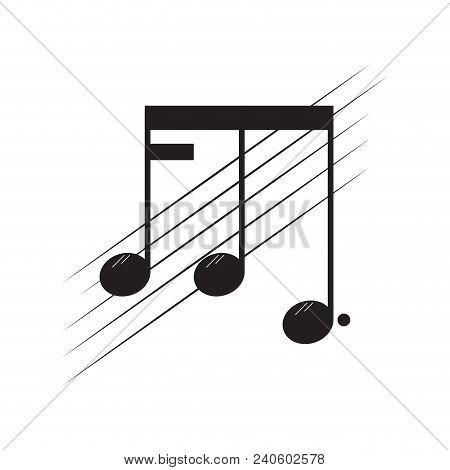 Isolated Sixteenth Note On A Pentagram. Vector Illustration Design