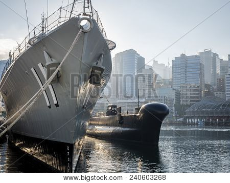 Sydney, Australia - May 22, 2017: At The Australian National Maritime Museum. Destroyer Hmas Vampire