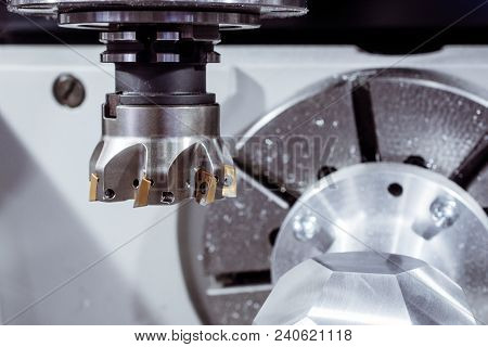 Spindle Modern High-precision Cnc Milling Machine. The Cartridge Is Mounted Milling Cutter.