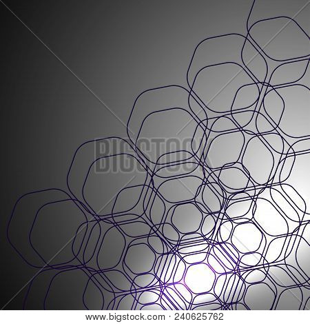 Clean Vector Background. Futuristic Hexagonal Image. Halftone Graphic