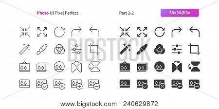Photo Ui Pixel Perfect Well-crafted Vector Thin Line And Solid Icons 30 3x Grid For Web Graphics And