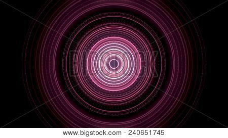 Futuristic Video Animation With Particle Stripe Object And Lights In Motion. Circular Glow Animation