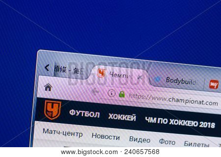 Ryazan, Russia - May 13, 2018: Championat Website On The Display Of Pc, Url - Championat.com