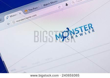 Ryazan, Russia - May 13, 2018: Monstercrawler Website On The Display Of Pc, Url - Monstercrawler.com