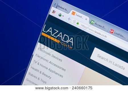 Ryazan, Russia - May 13, 2018: Lazada Website On The Display Of Pc, Url - Lazada.co.th