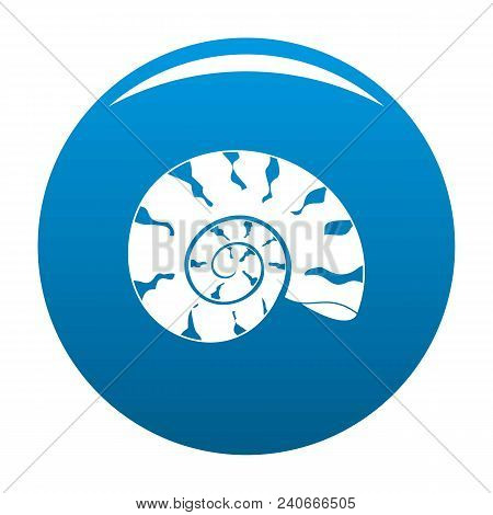Round Shell Icon. Simple Illustration Of Round Shell Vector Icon For Any Design Blue
