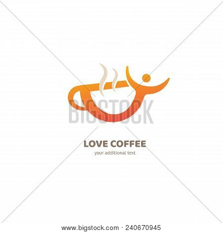 Illustration Design Of Logotype Business Coffee. Vector Cup With Drink Icon.