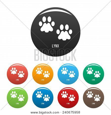Lynx Step Icon. Simple Illustration Of Lynx Step Vector Icons Set Color Isolated On White