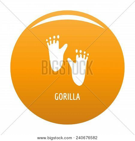 Gorilla Step Icon. Simple Illustration Of Gorilla Step Vector Icon For Any Design Orange