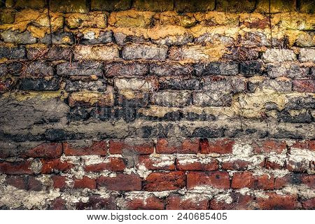 Wall Made From A Mix Of Unbaked Clay And Straw Using Traditional Techniques