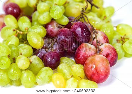 Photo Of Rippen Grape On White Background