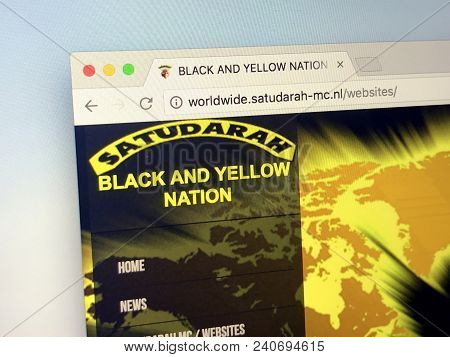 Amsterdam, Netherlands - May 15, 2018: Website Of One-percenter Motorcycle Club Satudarah Mc. Satuda