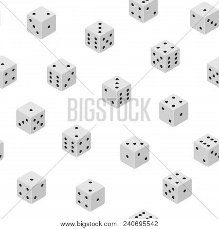 3d Dice Combinations Cube Variation Random Seamless Pattern Background On A White Isometric View Gam