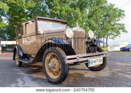 Maribor, Slovenia - May 12 2018: Vintage Oldtimer Ford Model A On Display At Public Gathering Of Own