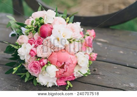 Bouquet Of Flowers. The Bride's Bouquet. Bridal Bouquet. Floristics.