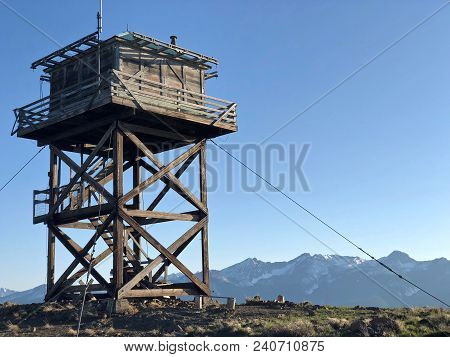 Fire Watch Tower On Lookout Mountain Near Twisp And Winthrop. Pacific Northwest. Washington. United 