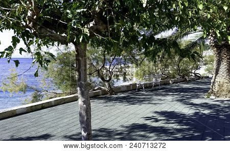 Path On The Croatian Coast With Adriatic Sea In Background - Podgora, Makarska Riviera, Dalmatia, Cr