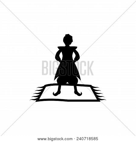Alladin And Carpet Silhouette. Element Of Fairy-tale Heroes Illustration. Premium Quality Graphic De