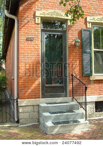 Devant de belles maison de brique