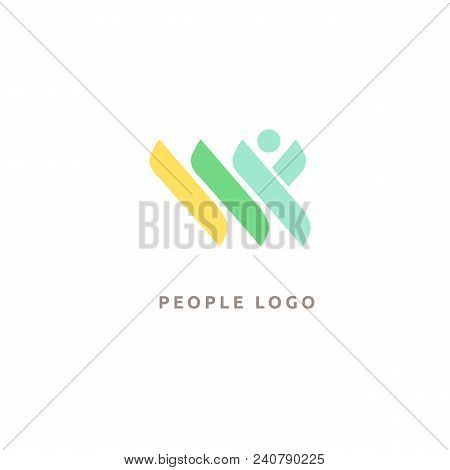 Vector Illustration, Graphic Design Editable Design. Active Person With Leafl Logo. Fitness, Sport W