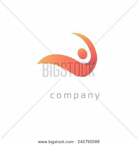 Vector Illustration, Graphic Design Editable Design. Active Person With Leafl Logo. Fitness, Sport W