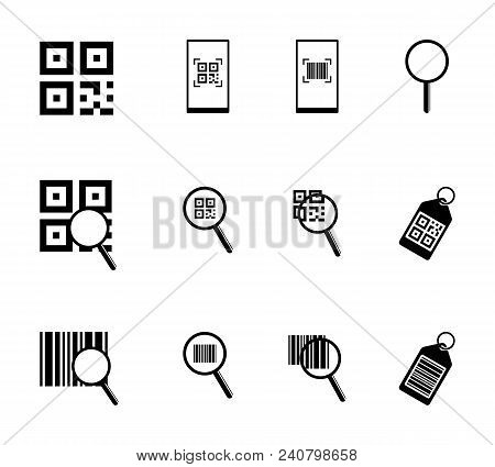 Set Of Qr And Bar Check Code Related Icons