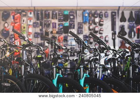 Various Modern Bikes Selling In Bicycle Shop