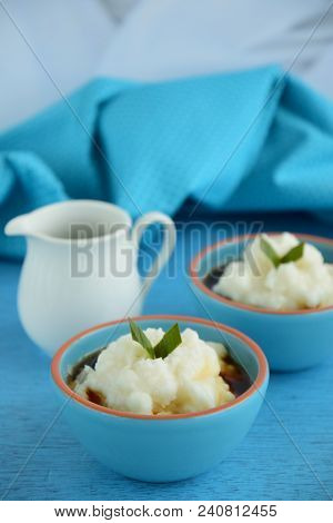Bubur Sumsum, Rice Porridge With Palm Sugar Sauce