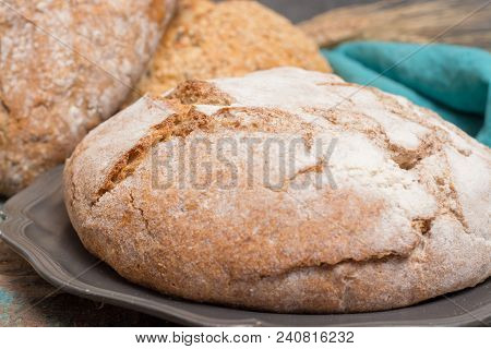 Farmers Homemade Organic Wheat, Barley And Rye Bread In Assortment