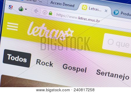 Ryazan, Russia - May 13, 2018: Letras Website On The Display Of Pc, Url - Letras.mus.br