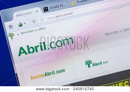 Ryazan, Russia - May 13, 2018: Abril Website On The Display Of Pc, Url - Abril.com.br