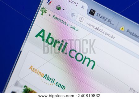 Ryazan, Russia - May 13, 2018: Abril Website On The Display Of Pc, Url - Abril.com.br