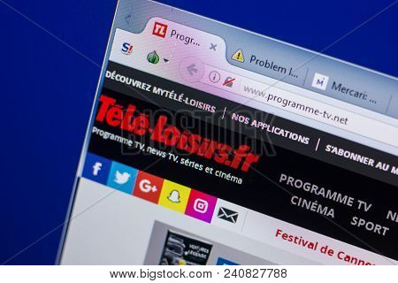 Ryazan, Russia - May 13, 2018: Programme-tv Website On The Display Of Pc, Url - Programme-tv.net