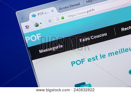 Ryazan, Russia - May 13, 2018: Pof Website On The Display Of Pc, Url - Pof.com