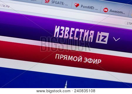 Ryazan, Russia - May 13, 2018: Iz Website On The Display Of Pc, Url - Iz.ru