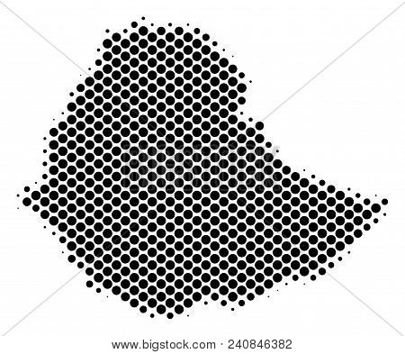 Abstract Ethiopia Map. Vector Halftone Geographic Scheme. Cartographic Dotted Concept. Schematic Eth
